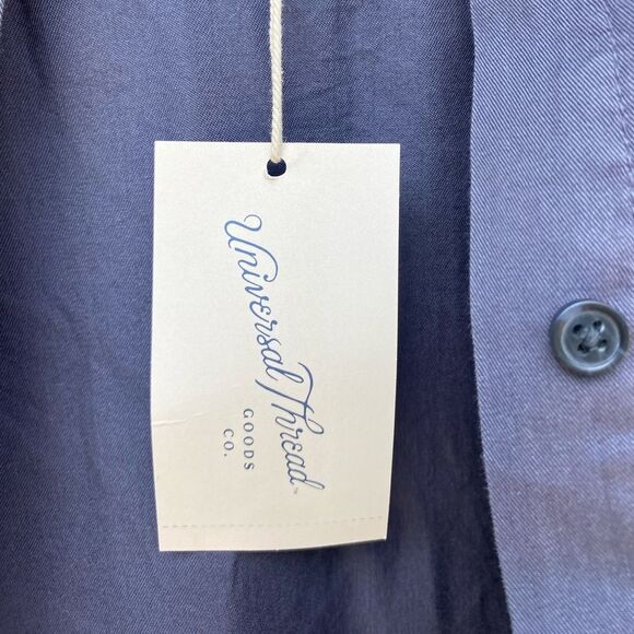 NWT Universal Threads size small blue long sleeve button up cotton blend - Picture 3 of 6